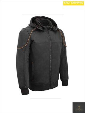 Men's Polyester Motorcycle Hoodie Jacket with CE Armored Protection &